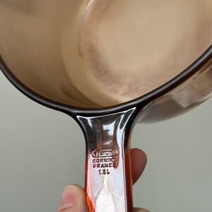 VISIONS by Pyrex Corning France Amber Glass Vintage 1.5L Simmer Saucepan w/ Lid